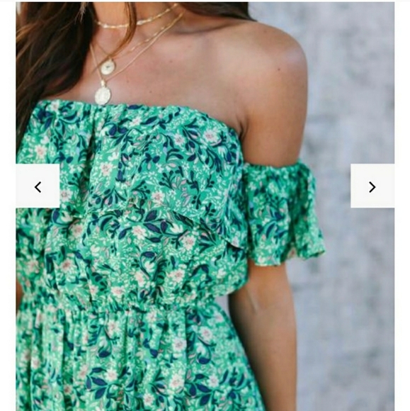 English Ivy Off The Shoulder Ruffle Dress - Picture 3 of 4